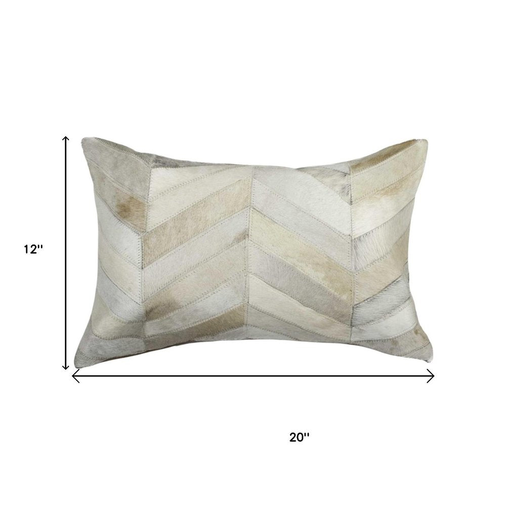 12" X 20" Black Cowhide Throw Pillow