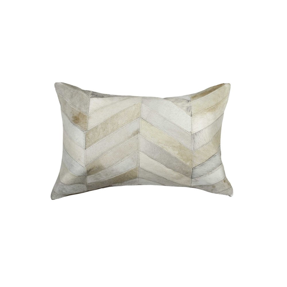 12" X 20" Black Cowhide Throw Pillow