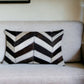 12 X 20 Gray Chevron Cowhide Throw Pillow