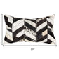 12" X 20" Black Cowhide Throw Pillow