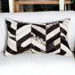 12" X 20" Black Cowhide Throw Pillow