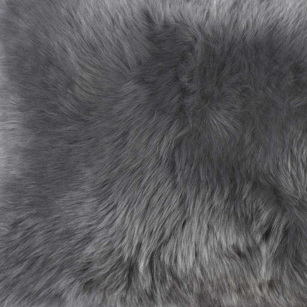 12" X 20" X 5" Gray Sheepskin  Pillow