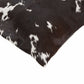 18" Brown and White Cowhide Cowhide Throw Pillow