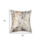 18" Silver And Gray Cowhide Throw Pillow