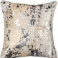 18" Silver And Gray Cowhide Throw Pillow