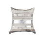 18" Gray and Silver Striped Cowhide Throw Pillow