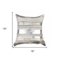 18" Gray and Silver Striped Cowhide Throw Pillow