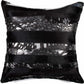 18" X 18" X 5" Black And Silver  Pillow