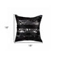 18" X 18" X 5" Black And Silver  Pillow