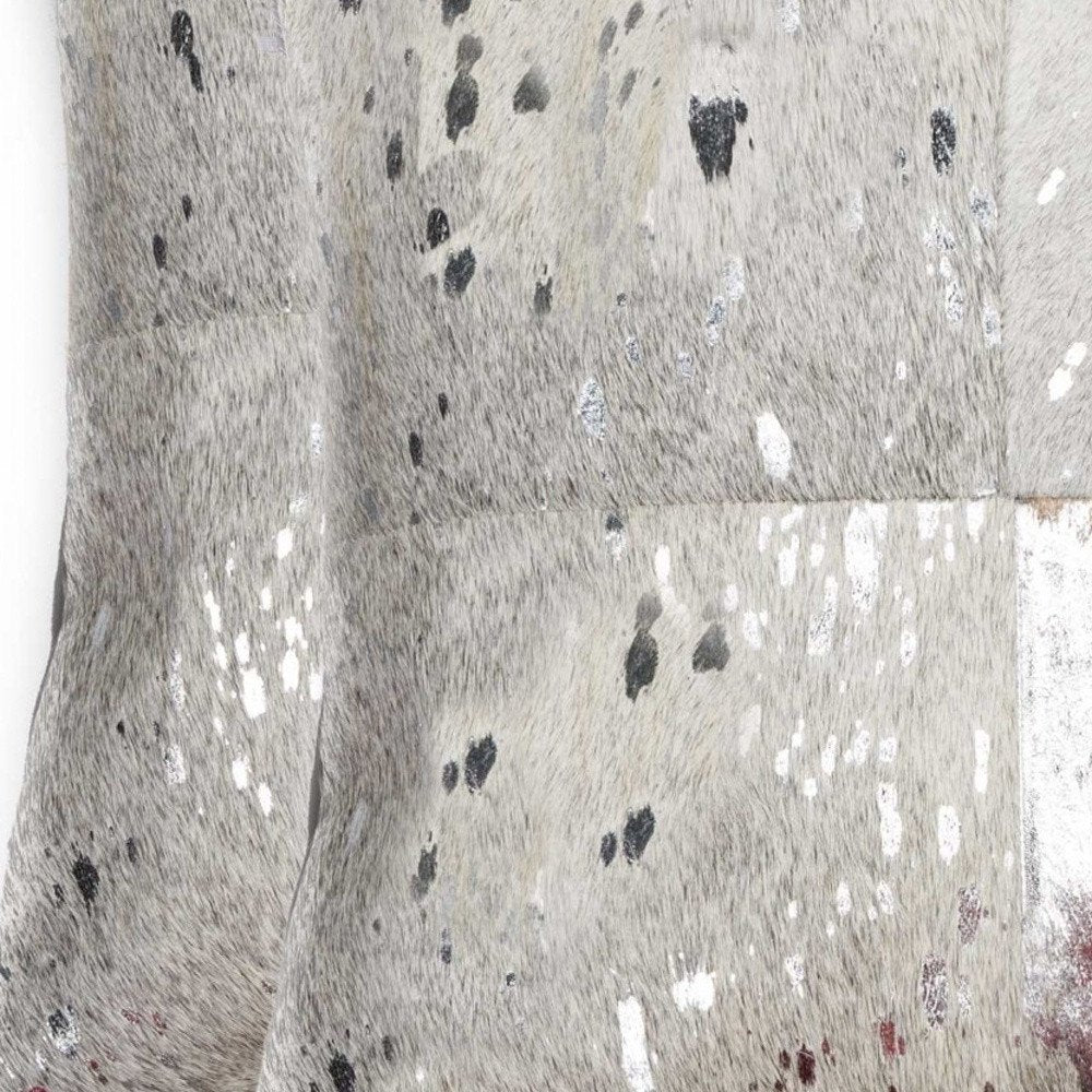 Set of Two 18" Chocolate And Gold Cowhide Throw Pillows