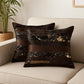 Set of Two 18" Chocolate And Gold Cowhide Throw Pillows