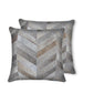 Set of Two 18" Chocolate And Gold Cowhide Throw Pillows