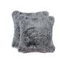 Set of Two 18" Gray Cowhide Throw Pillows