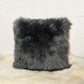 Set of Two 18" Gray Cowhide Throw Pillows