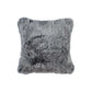 Set of Two 18" Gray Cowhide Throw Pillows