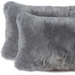 12" X 20" X 5" Gray Sheepskin  Pillow 2 Pack