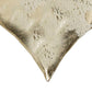 18" Beige And Gold Cowhide Throw Pillow