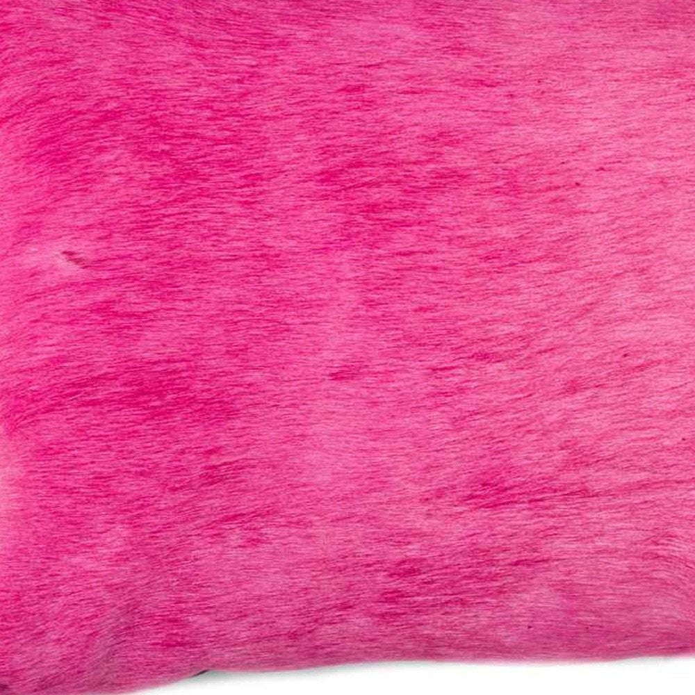 12" X 20" Fuschia Cowhide Throw Pillow