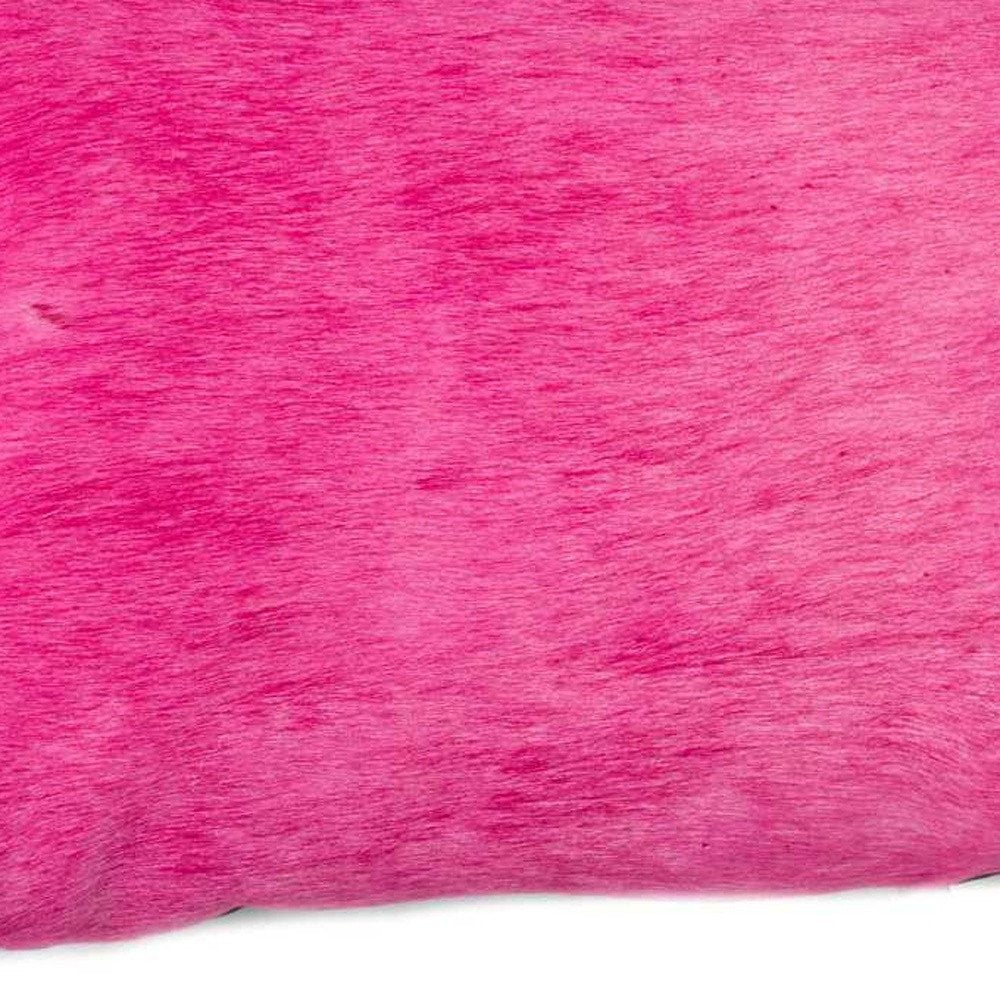 12" X 20" Fuschia Cowhide Throw Pillow