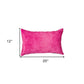 12" X 20" Fuschia Cowhide Throw Pillow