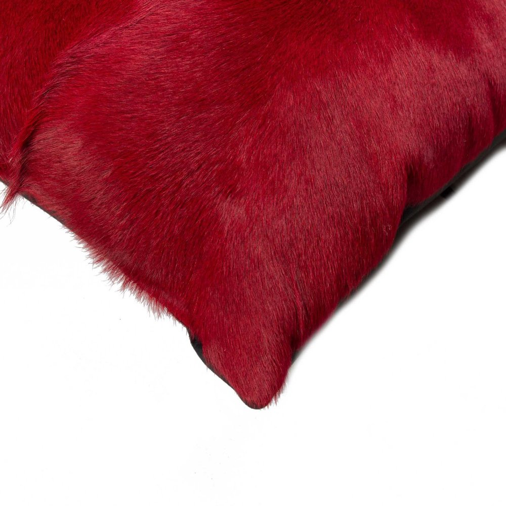 12" X 20" Fuschia Cowhide Throw Pillow