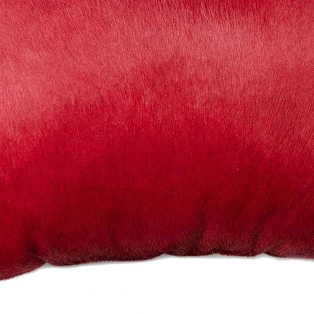 12" X 20" Fuschia Cowhide Throw Pillow