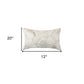 12 X 20 Gray And White Cowhide Throw Pillow