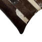 12" X 20" Brown Black And White Cowhide Throw Pillow