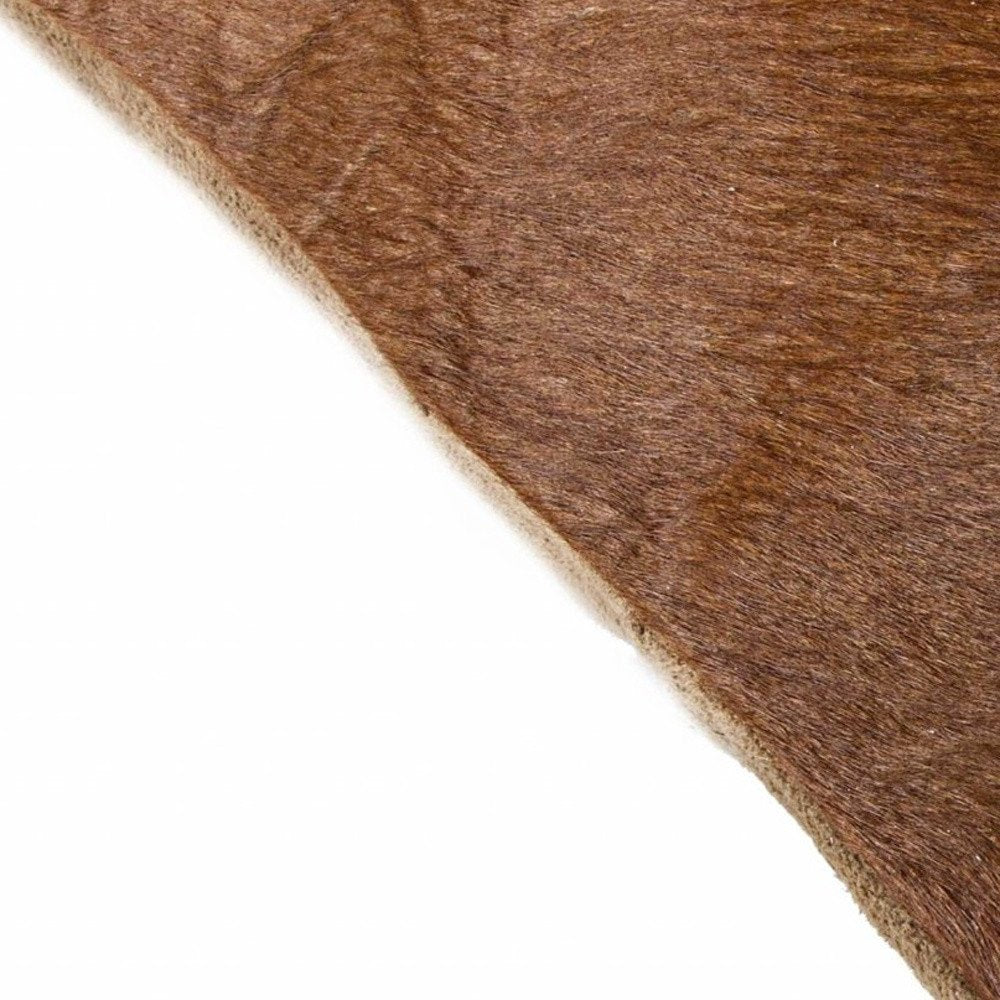 Set of Two 18" Chocolate And Gold Cowhide Throw Pillows