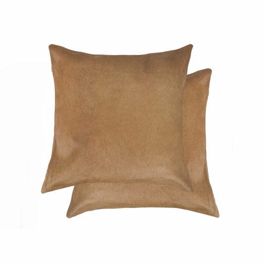Set of Two 18" Navy Cowhide Throw Pillow