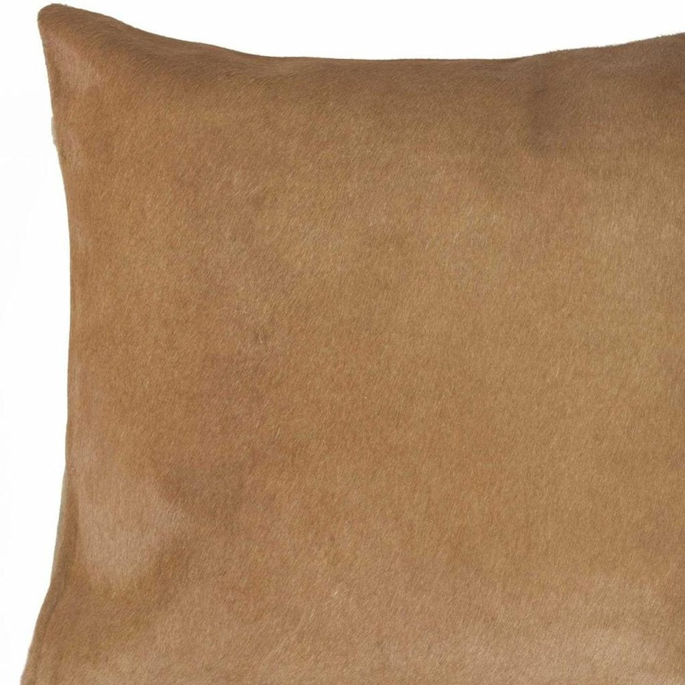 Set of Two 18" Gray Cowhide Throw Pillows
