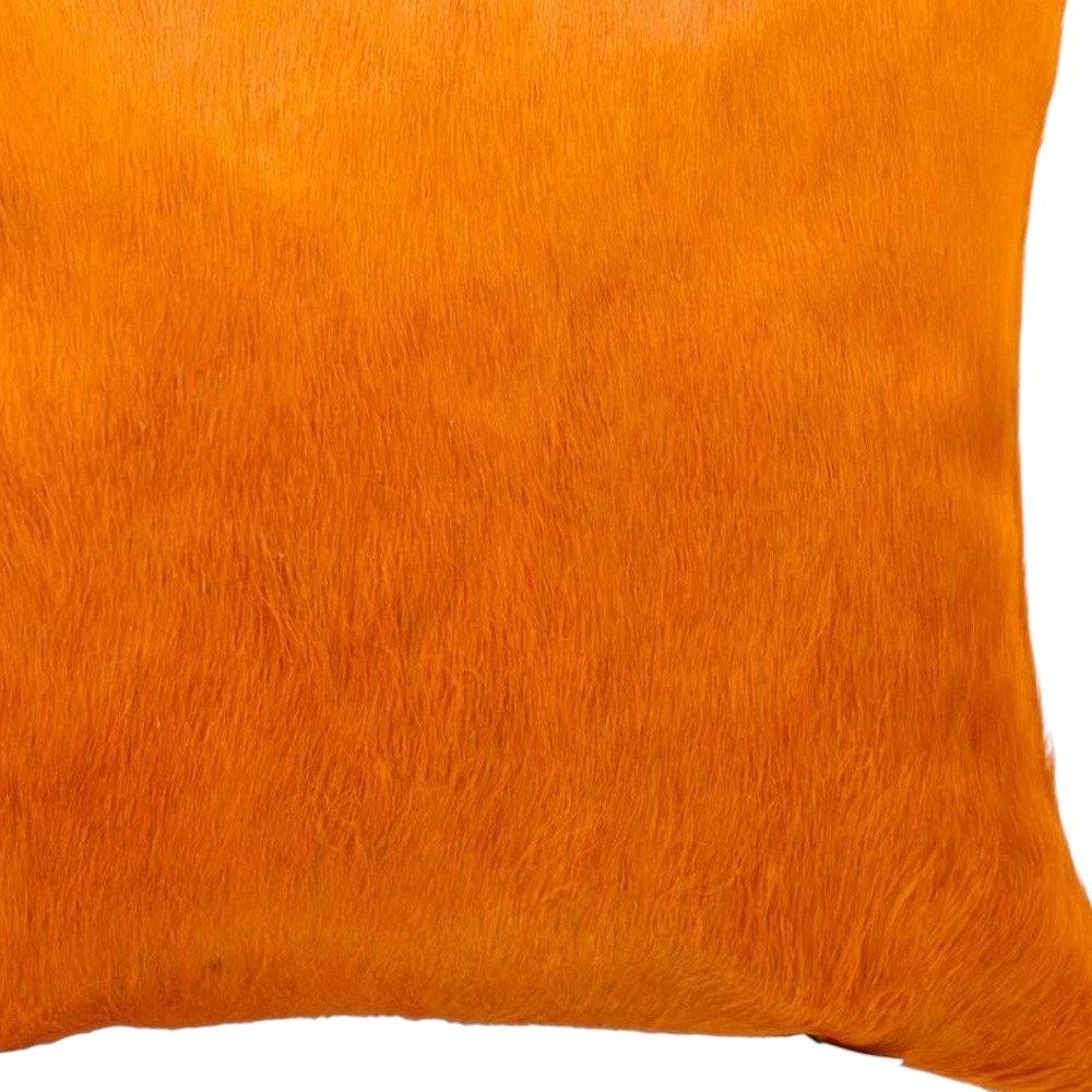 Set of Two 18" Chocolate And Gold Cowhide Throw Pillows