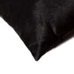 Set of Two 12" X 20" Black Cowhide Throw Pillows
