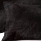 Set of Two 12" X 20" Black Cowhide Throw Pillows