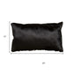 Set of Two 12" X 20" Black Cowhide Throw Pillows