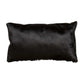 Set of Two 12" X 20" Black Cowhide Throw Pillows