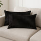 Set of Two 12" X 20" Black Cowhide Throw Pillows
