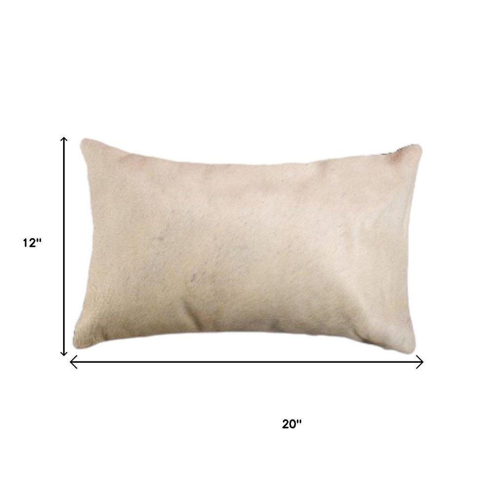 Set of Two 12" X 20" Black Cowhide Throw Pillows