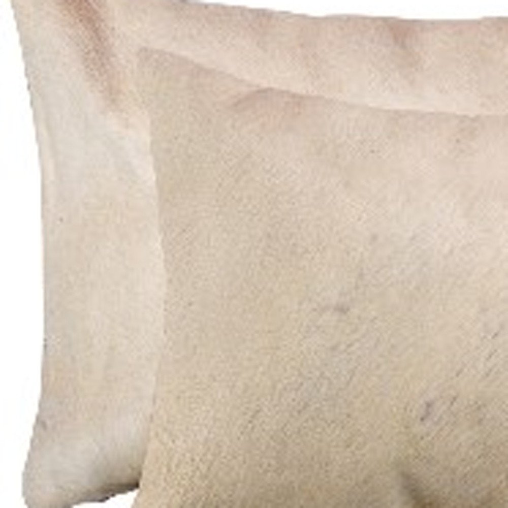 Set of Two 12" X 20" Black Cowhide Throw Pillows