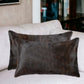Set of Two 12" X 20" Black Cowhide Throw Pillows
