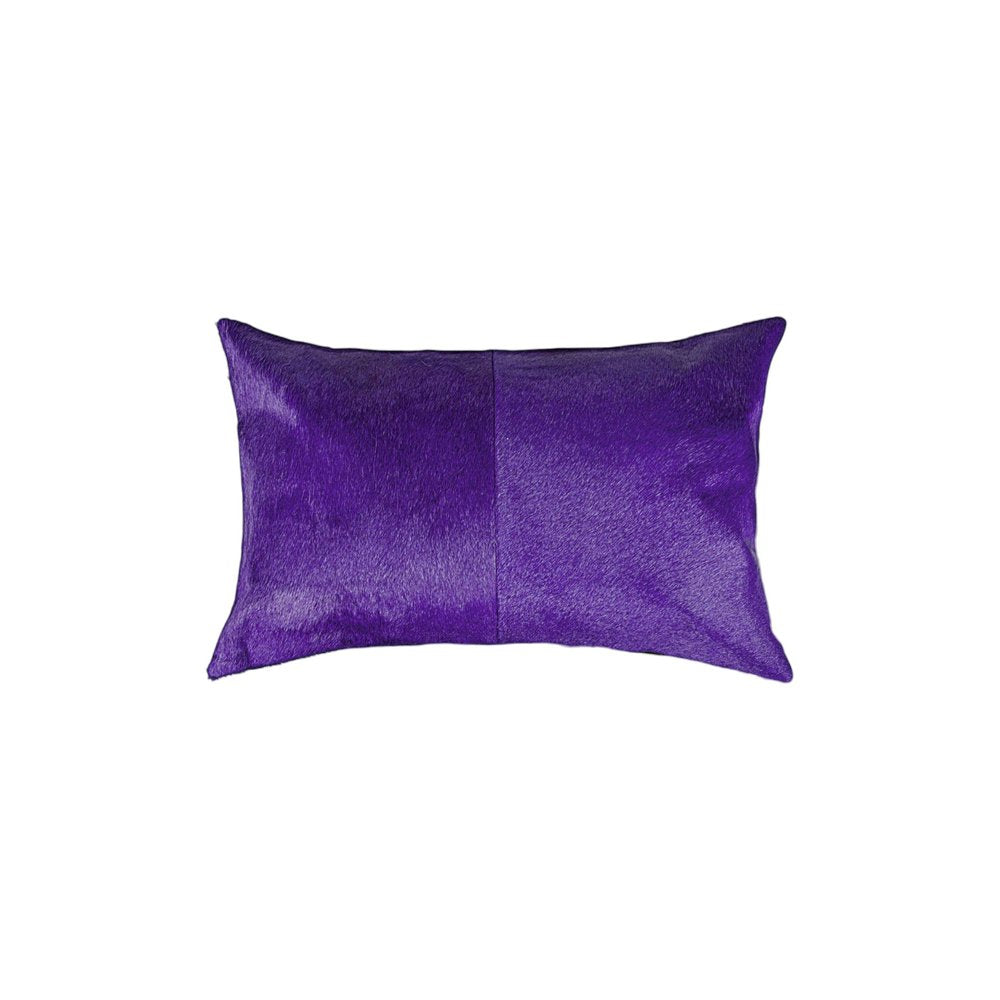 Set of Two 12" X 20" Black Cowhide Throw Pillows