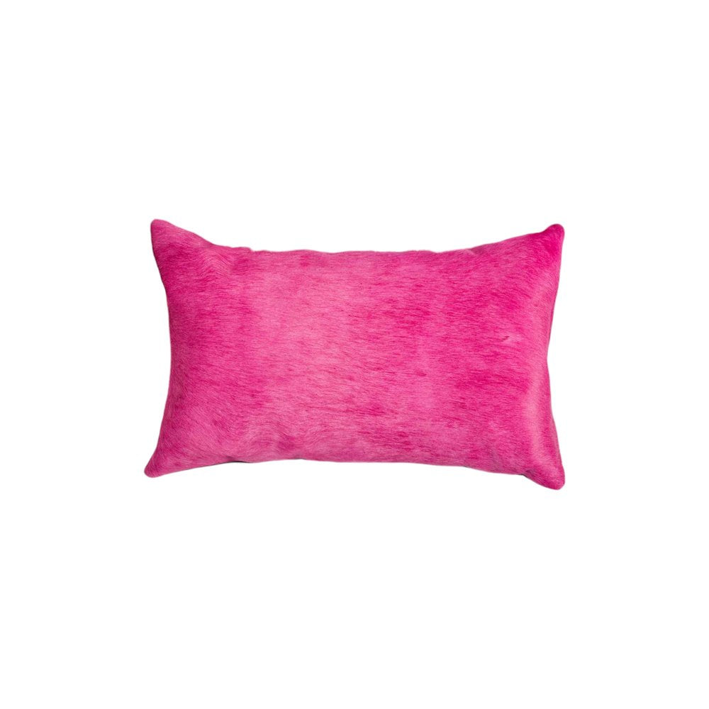 Set of Two 12" X 20" Black Cowhide Throw Pillows