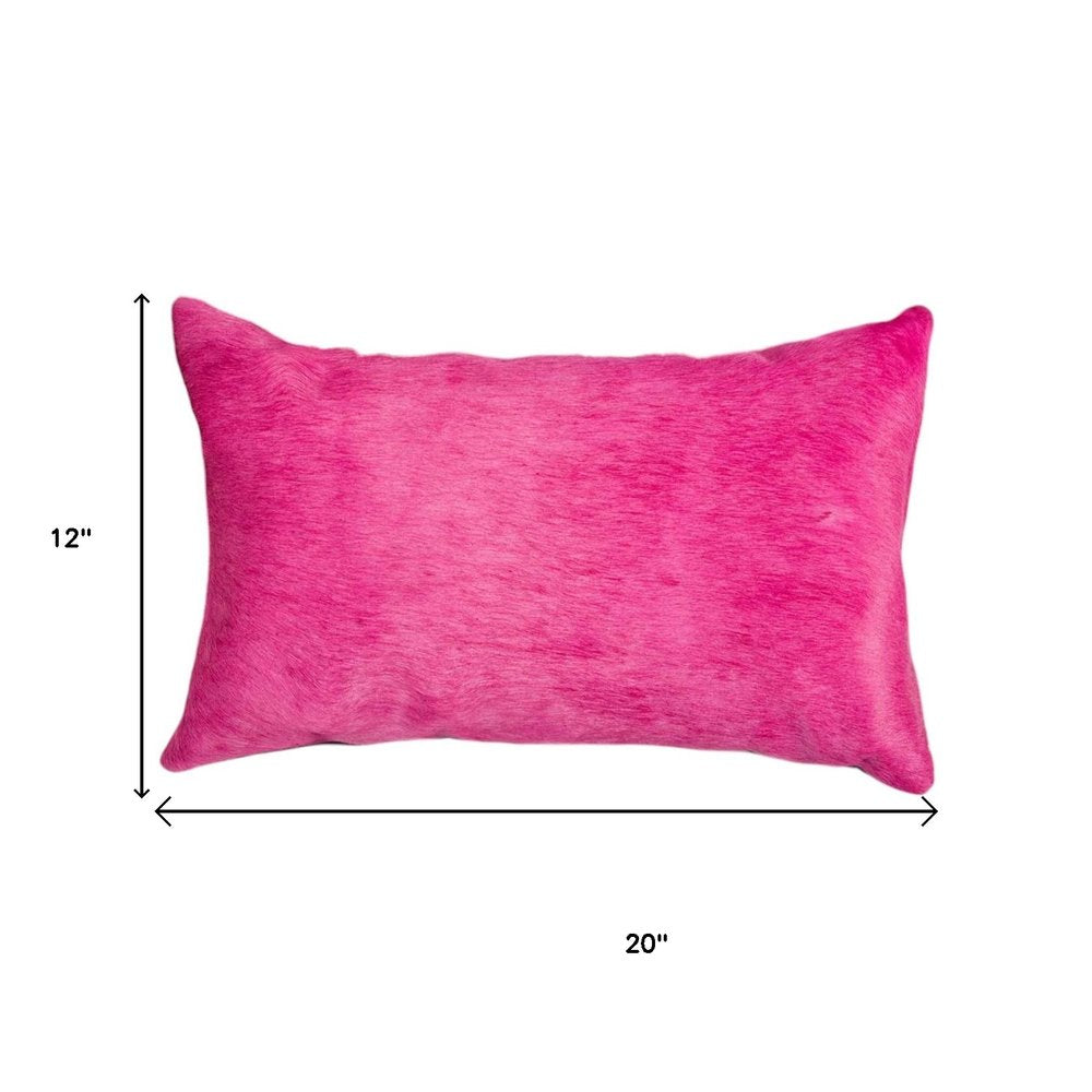 Set of Two 12" X 20" Black Cowhide Throw Pillows