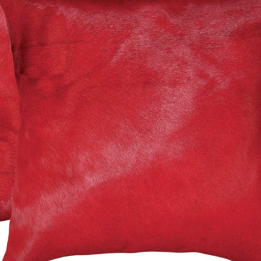 Set of Two 18" Chocolate And Gold Cowhide Throw Pillows