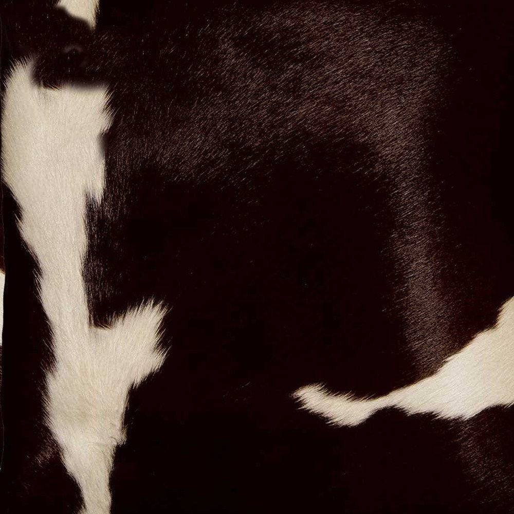 Set of Two 18" Chocolate And Gold Cowhide Throw Pillows