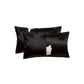 Set of Two 12" X 20" Black Cowhide Throw Pillows