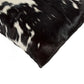 Set of Two 12" X 20" Black Cowhide Throw Pillows
