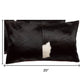 Set of Two 12" X 20" Black Cowhide Throw Pillows