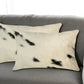 Set of Two 12" X 20" Black Cowhide Throw Pillows