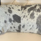 Set of Two 12" X 20" Black Cowhide Throw Pillows